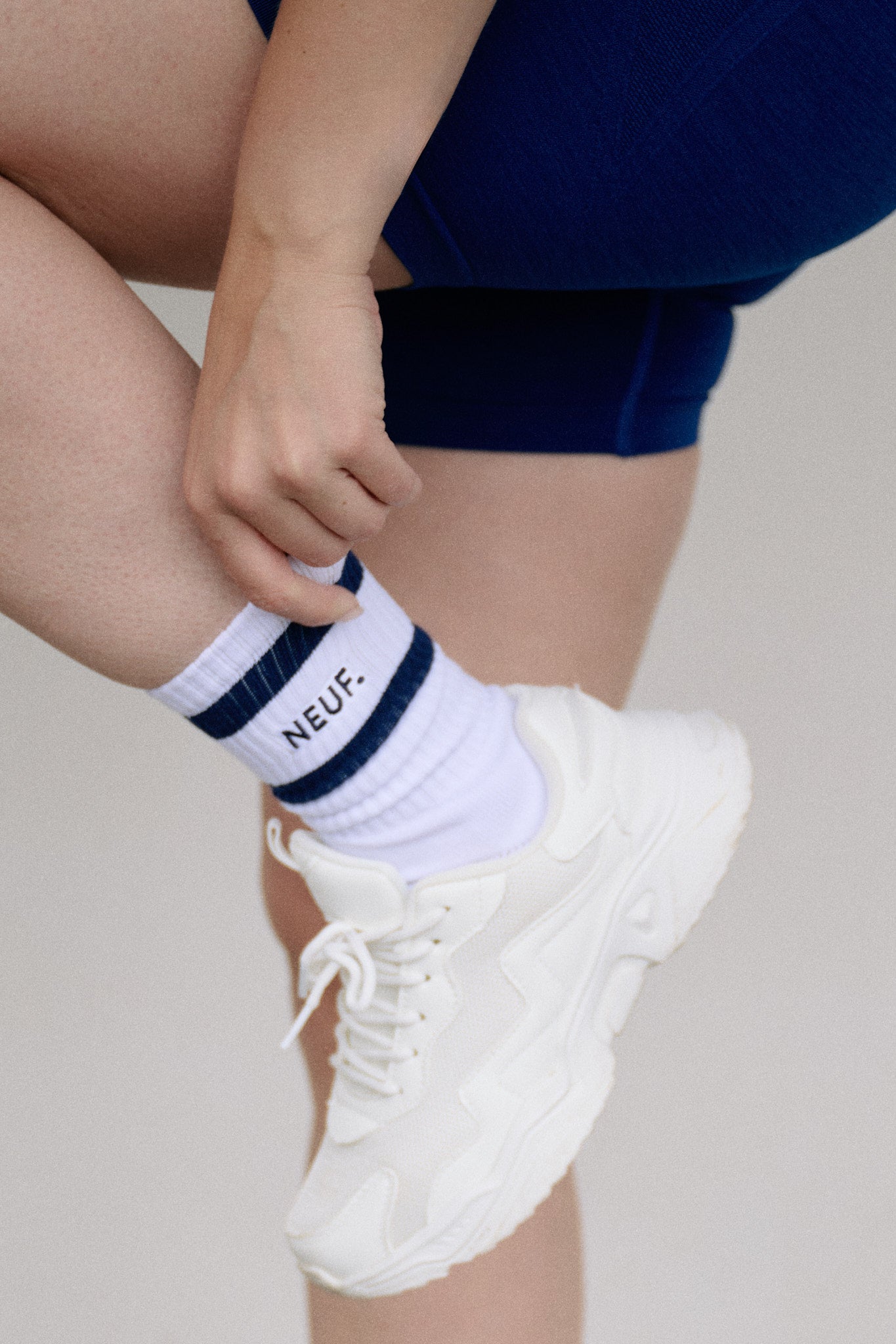 Eiffel in Paris Socks - White/Blue Stripes